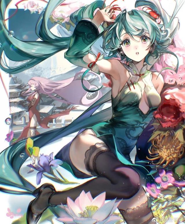 一位喜欢vocaloid的神仙画师!画miku的插图