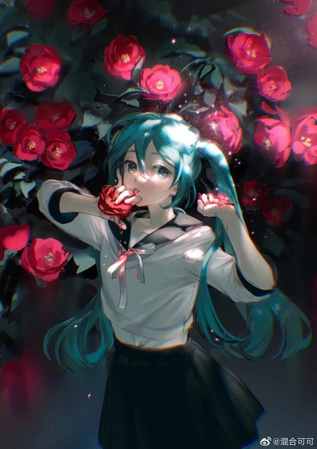 一位喜欢vocaloid的神仙画师!画miku的插图