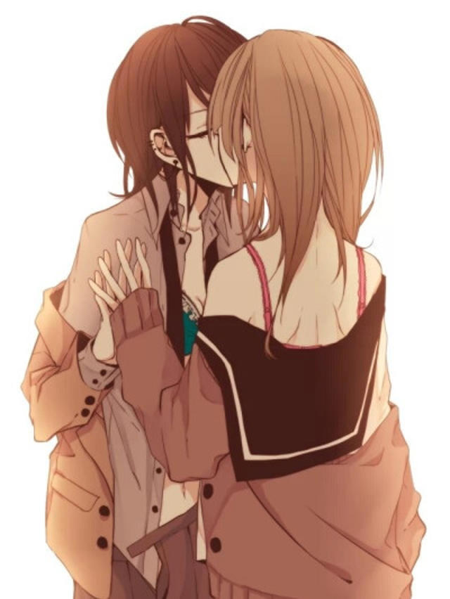 二次元 少女 kiss 插画 p站 动漫 女子 手绘 百合无限好